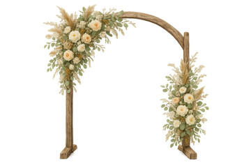 Wedding arch with flowers and pampas grass