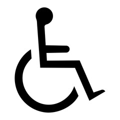 Wheelchair accessibility icon, disabled person sign, handicap symbol for accessibility, inclusion, and support design