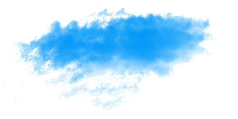 Bright blue smoke cloud isolated on transparent background