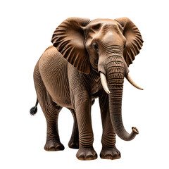 Fototapeta premium Majestic elephant portrait with long tusks and large ears isolated