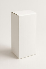 Plain White Cardboard Box on Beige Background