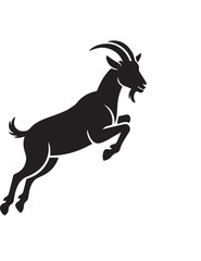 Goat silhouette illustration, Farm animal graphic, Livestock icon design