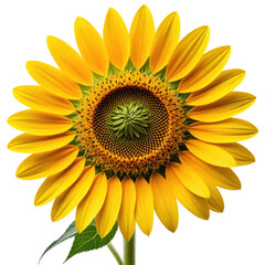 Naklejka premium Radiant sunflower with vibrant yellow petals, detailed center