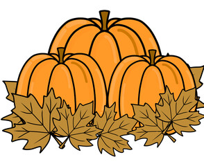 pumpkin and  maple leaves for Halloween.