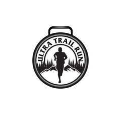 mountain marathon trail run medal design,trail run logo design