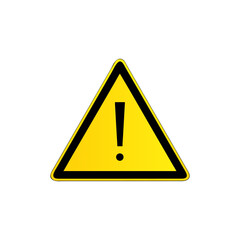 Yellow warning triangle with black exclamation mark symbol