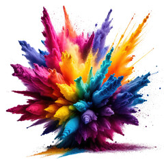 Colorful explosion vibrant powder erupts in a dazzling, rainbow display