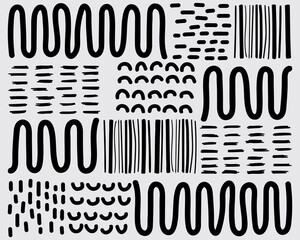 Abstract sketch lines curve monochrome pattern background layout backdrop print art editable