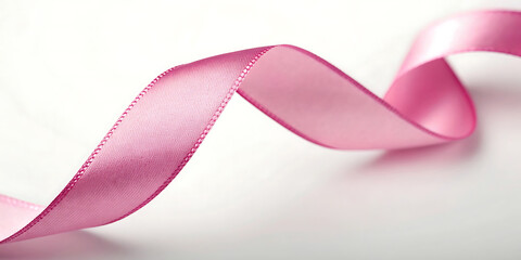 pink ribbon isolated on white background