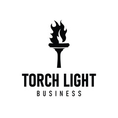 Torch logo, simple modern design, fire furnace, concept, symbol, illustration, poster template or product brand
