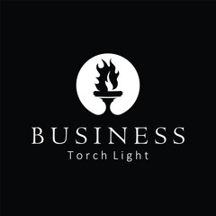 Torch logo, simple modern design, fire furnace, concept, symbol, illustration, poster template or product brand