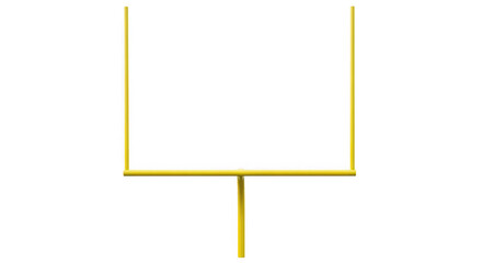 American football goal post isolated on transparent background for sport