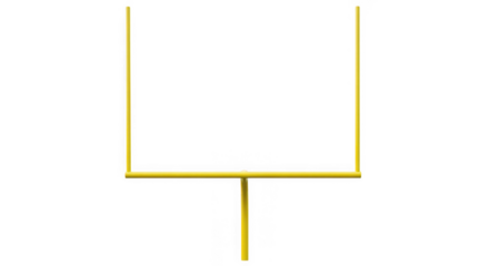 American football goal post isolated on transparent background for sport