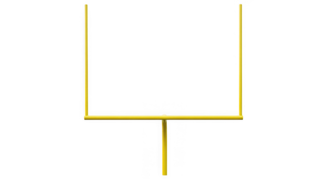 American football goal post isolated on transparent background for sport