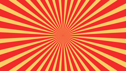 Red rays comes in radial form from center