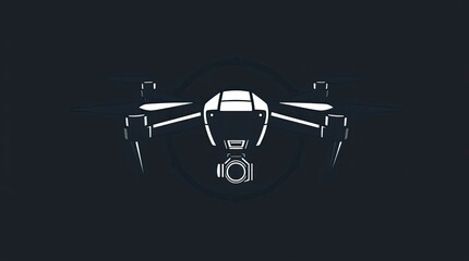 A design inspired by the strong and moody style that depicts drone attraction, utilizing geometric shapes and clean lines with a focus on balance and symmetry.