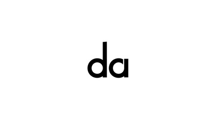 Obraz premium Elegant and minimalist 'da' logotype in a clean design aesthetic featuring a bold lowercase font