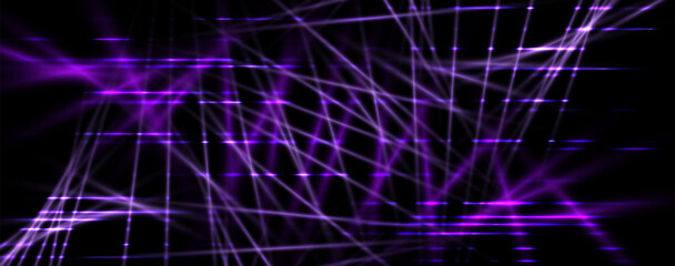 Speed rays, light neon flow, noise effect, purple glow speed lines, colorful light trails. Glitch screen bg. Abstract futuristic background, vector illustration.