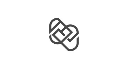 Interlocking shapes create a visually appealing abstract logo design with symmetrical elements