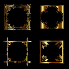 set of gold frames