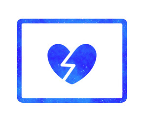 青い星空｜ひび割れたハートマークの動画アイコン