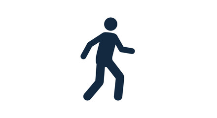 Silhouette icon of a man in motion showcasing pedestrian or walking concept design