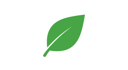 Single vibrant green leaf with a clean, minimalist design symbolizing nature and growth