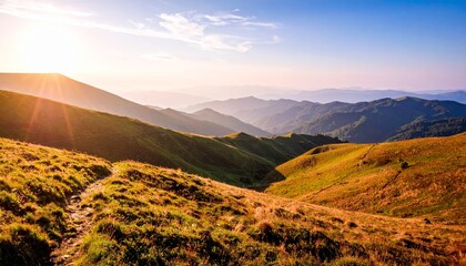 Traveling with nature, hiking in wild landscape