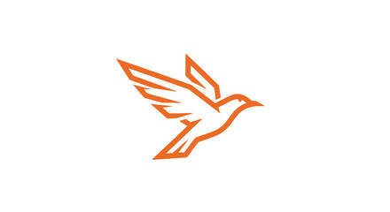 Stylized orange bird illustration on white represents freedom and aspiration