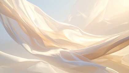 Soft flowing fabric motion background with smooth lighting. Elegant neutral tones for fashion or luxury product scenes.