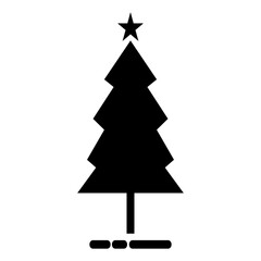 Pine tree icon. With black and white background.