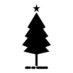 Fototapeta premium Pine tree icon. With black and white background.
