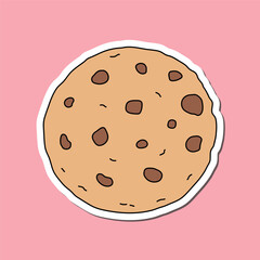 Cookies with chocochip clip art illustration in flat vector