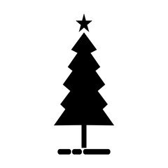 Fototapeta premium Pine tree icon. With black and white background.
