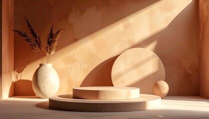 Organic clay mockup scene with smooth curves and soft lighting. Great for natural, handmade, or artisanal product branding visuals.
