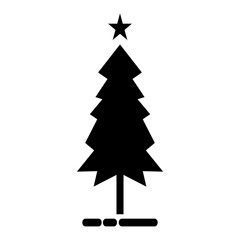 Fototapeta premium Pine tree icon. With black and white background.