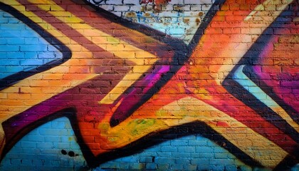 A Colorful Graffiti Art Piece On A Brick Wall