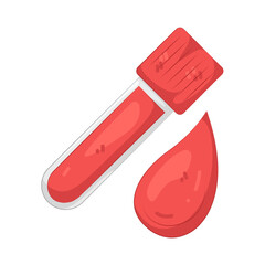 Illustration of Blood Sample in Test Tube