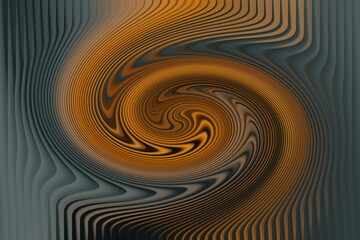 Artistic metallic swirl with flowing brown waves and shiny gradient illusion background