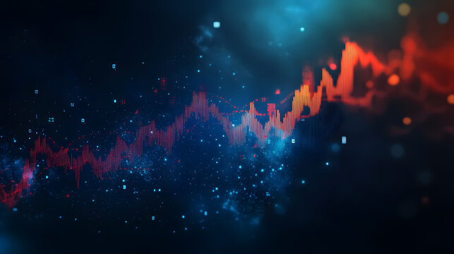 An abstract background displaying a stock market trading chart.