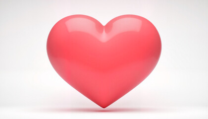 Glossy red heart shape on a light background, symbolizing love and affection