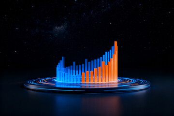 3D bar chart growth in space
