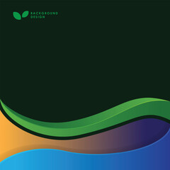 Blue and green curve line vector background overlap layer paper on white space for text and message design