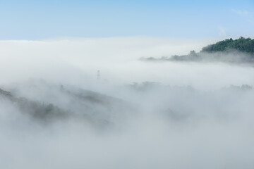 Viewpoint at Khao Kho Mountain and Mist , Phetchabun, Thailand