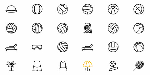 Get Ready for Summer Fun with this Beach Icon Set - Perfect for Travel Blogs, Vacation Ads, and Tropical Getaway Promotions! Originally a scalable vector graphic.