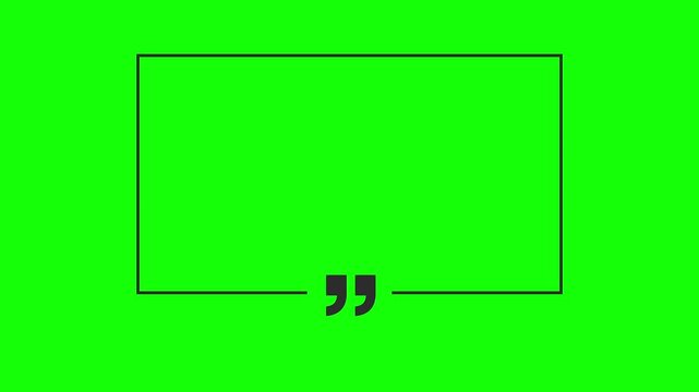 Animated quotation marks, blank quotes background with green background footage video 4K