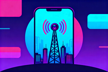 Smartphone with radio tower signal