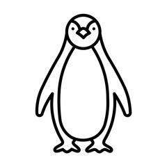Penguin icon, flat winter animal illustration