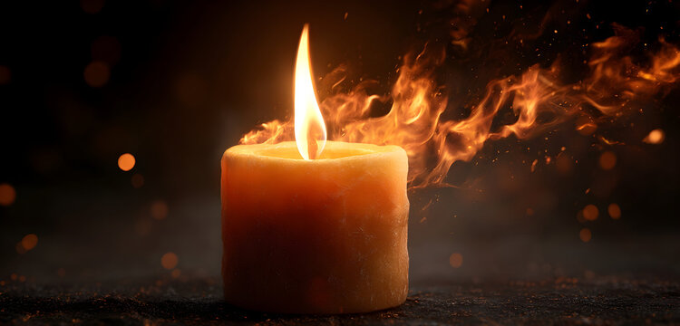 Warm candlelight with dancing flames creates a mesmerizing ambiance, perfect for meditation, spiritual practices, or adding a touch of cozy magic to any project