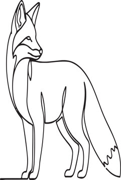 Fox Line Icon &ndash; Modern Outline Animal Vector